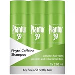 Plantur 39 Phyto-Caffeine Green Shampoo Care-Set for Fine Brittle Hair 3x 250 ml