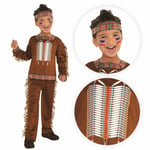 Boys Chief Native American Red Indian Wild West Book Week Fancy Dress Costume