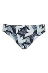 Emporio Armani Men's Macro Logo Swim Low Brief, Navy/Eagle PRINT2, 50