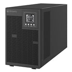 Atlantis A03-OP3002P Pro Onduleur (UPS) Online Double Conversion et Pure sinusoïde avec Une Puissance de 3000VA 2700W, Tour d'affichage LCD, USB, RS-232 série, 4 Sorties IEC, Slot SNMP, 6x12V-9Ah