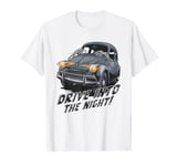 Vintage Skeleton Car Drive Into The Night Spooky Halloween T-Shirt