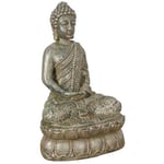 Biscottini Statue Bouddha L36,5xPR29,5xH60,5 cm - Bouddah décor en résine Peinte - Figurine décorative Maison représentant Bouddha - Statue Bouddha d'intérieur et d'extérieur