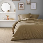 Essix Housse de Couette Unie en Coton lavé, Soft Line, 260x240cm, Made in France