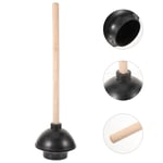 48cm Wooden Plunger Toilet Sink Drain Shower Bath Kitchen Cleaner Unblocker