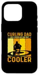 Coque pour iPhone 16 Pro Amateur de curling Cadeaux de sports d’hiver de curling papa