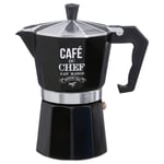 Black Italian Moka Pot Coffee Maker 6 Cup  LUCA