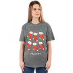 Friends Womens/Ladies Stocking Christmas T-Shirt - S