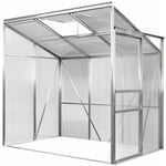 Serre de jardin adossée murale polycarbonate 3,8 m³ abri gel plante légume potager Demi serre