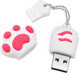 Cle Usb 128 Go, Clé Usb Grande Capacité, Flash Drive Mignonne Patte De Chat Usb 2.0 Mémoire Stick, Mini Pen Drive Clef Usb Originale Pour Cadeau, Pc, Tablette Stockage De Données (Blanc)[Q97]