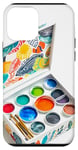 Coque pour iPhone 12 mini Palette de peinture aquarelle Art déco – Artiste blanc drôle