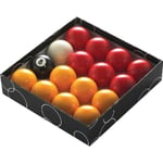 PowerGlide 16 Ball Pool Billiards Set | Reds and Yellows | Tournament | 2" / 51.0mm Diameter | Boxed