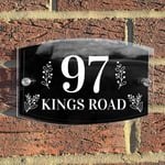 Modern Unique House Signs Plaques Door Numbers 1 - 999 Personalised Name Plate