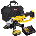 Dewalt DCG412N 18V XR 125mm Angle Grinder 1 x 4.0Ah Battery Charger & Tool Bag