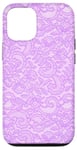 Coque pour iPhone 12/12 Pro Vintage Mauve Dentelle Fleurs