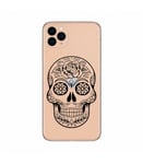 Coque Iphone 11 mort noir mexicaine calavera fleur transparente