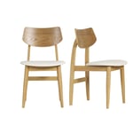 Miliboo - Chaises scandinaves en bois clair et blanc (lot de 2) elion