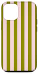 Coque pour iPhone 12/12 Pro Rose Olive Vert Rayé Mignon Girly Esthétique Preppy Stripe