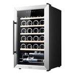 Cecotec Cave à Vin GrandSommelier 24000 INOX Compressor. Capacité pour 24 Bouteilles, Rendement élevé avec Compresseur, Température réglable, Seulement 42 DB, Efficacité énergétique G