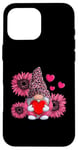 iPhone 16 Pro Max Cute Pink Gnome Sunflower Valentines Day Case