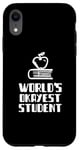 Coque pour iPhone XR Étudiant le plus cool du monde, jeu de mots, paresseux, stupide, université