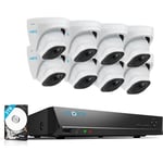 Reolink 4K 16CH Caméra DE Surveillance Extérieur, Détection Perosnne/Véhicule, Kit Vidéo Surveillance 3To NVR+8X Caméra IP PoE 8MP