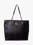 Pre-loved GUCCI Large Leather Marmont Tote Bag, Black