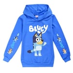 Bingo Bluey Hoodie med tecknad tryck för barn casual tröja Blu Blue 11-12 Years