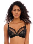 Freya Fatale Plunge Bra 401402 Underwired Semi Sheer Black Size 32DD