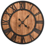 Vintage Wall Clock with Quartz Movement Wood and Metal 60cm XXL vidaXL