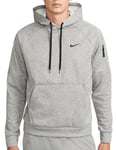 Nike Men's Therma Pullover Fitness Hoodie, Dark Grey Heather/Particle Grey/Black, X-Large