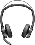 POLY Voyager Focus 2 USB-A with charge stand Headset Trådlös Huvudband Kontor/callcenter Bluetooth Svart