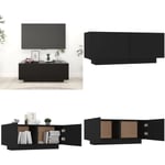 Vidaxl - Meuble tv Noir 100x35x40 cm Aggloméré - meuble tv - meubles tv - Home & Living - Noir