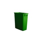 Poubelle de tri rectangulaire 60 Litres verte sans couvercle