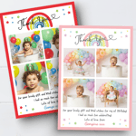 Personalised Photo Thank You Cards Pastel Rainbow Birthday Baptism Notes x10