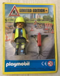 FIGURINE NEUF SOUS BLISTER PLAYMOBIL OUVRIER SUR LE CHANTIER TENUE JAUNE V2