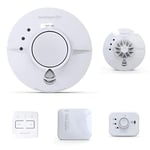 FireAngel Pro Connected 6 Piece Kit - Mains Powered Wireless Smoke x2, Heat, CO Alarms with Gateway + Control Unit