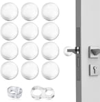 12 PCS Protection Porte 40mm Autoadhésif Butée Poignée de Porte Transparent Protecteur Mural Silencieux Lisser avec Butee de Poignee Porte pour Murs Armoires Verre Meubles Toilettes