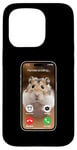 Coque pour iPhone 15 Pro Meme Hamster regardant la caméra frontale Hamster appelle