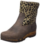 Woody Femme Sandra Botte mi-Mollet, Pantera en Cuir Gras, 36 EU