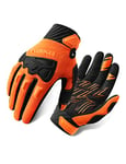 INBIKE Gants VTT Velo Cyclisme Homme Femme Gant Cyclisme Doigt Complet Moto Cross Gants Vélo de Bonne Elasticité et Forte Adsorption Orange M