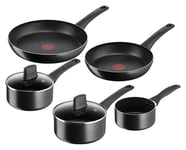 TEFAL Tefal Titanium Force 5 Piece Aluminum Pan Set - Black