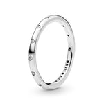 Pandora Timeless Bague Anneau scintillant simple en argent avec zircones cubiques, taille 56