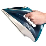 Beldray Steam Iron Duo Glide Self-Cleaning Function 2200W White Gold Teal