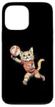 Coque pour iPhone 13 Pro Max Chat mignon jouant au volley-ball. Volley-ball de chat