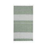 Sagaform Ella hamam stripete badehåndkle 145x250 cm Gronn