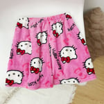 Flanell Cartoon KT Cat Casual Sports Shorts rosa XXL