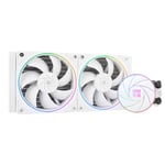 Aqua ELITE 240 ARGB V2 Refroidisseur de processeur liquide, blanc, double ventilateur PWM, vitesse 2000 tr/min, 240 tr/min, refroidisseur d'eau pour processeur AMD/AM4/AM5 et Intel