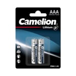 Camelion litium AAA-batteri med 1,5 V kapasitet - 2-pakning