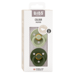 BIBS - Pacifier Colour 2 PACK Latex - Sage/Hunter Green - Size 2