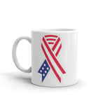 USA Flag Ribbon Mug - Armed Forces Army War Memorial American Gift America #4118